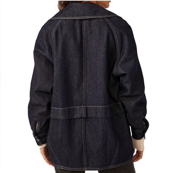Free People Denim Car Coat - Picture 2 of 8